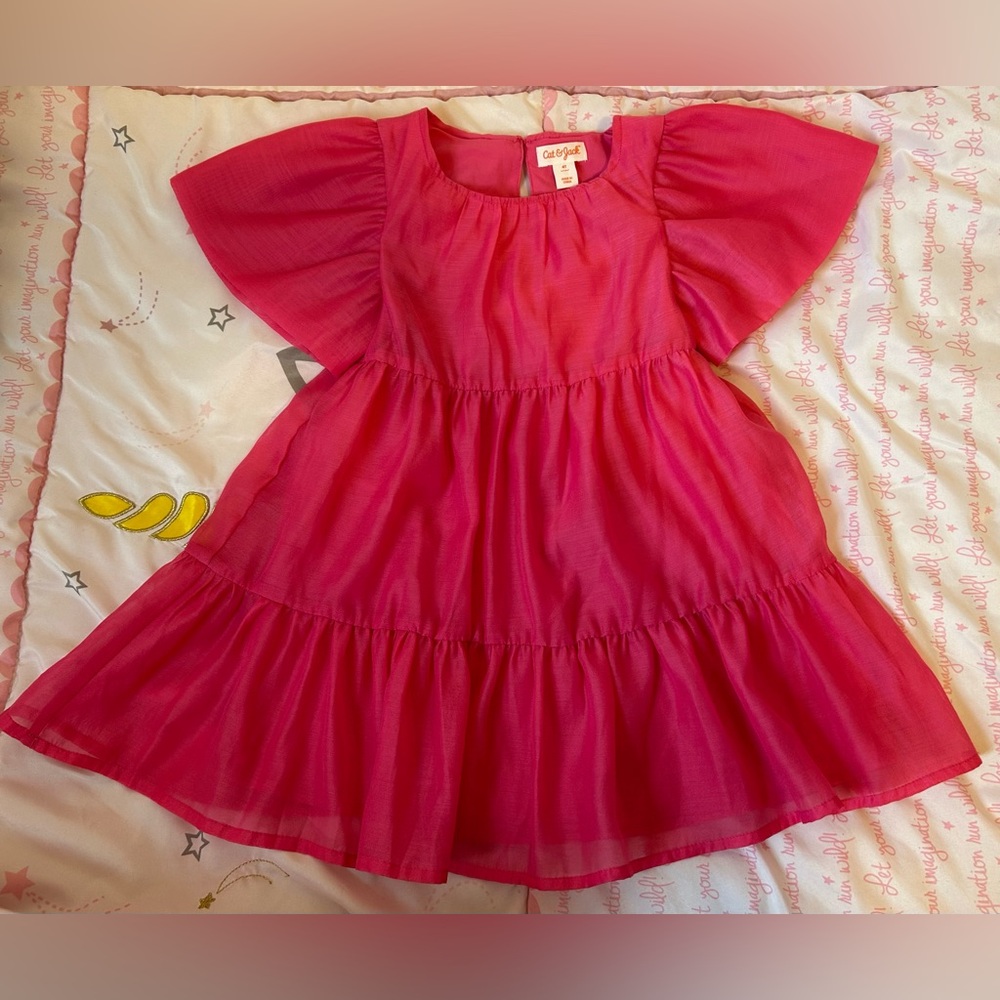 4T, Cat & Jack Pink Tiered Ruffled Sundress